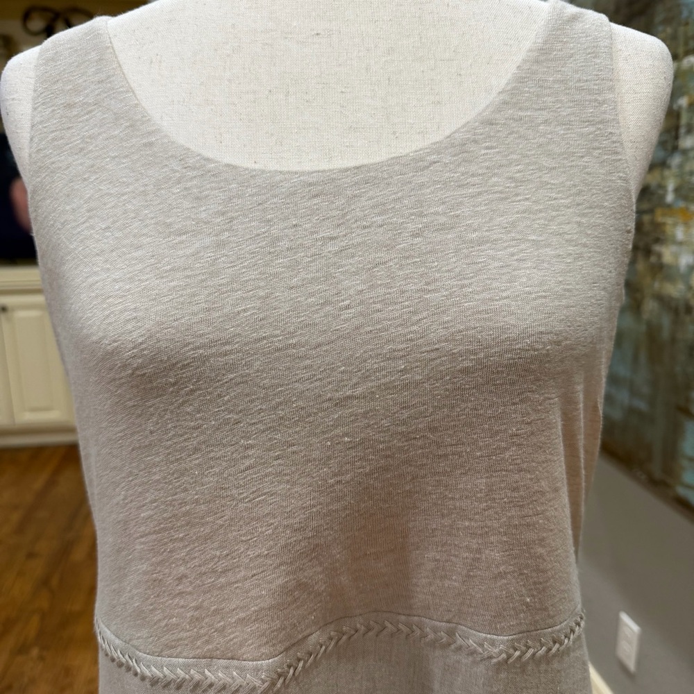 J. Jill Beige Sleeveless Midi Dress - Picture 3 of 16